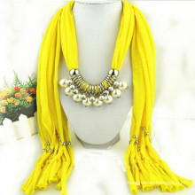 Fashion Women's Elegant Charm Tassels Rhinestone Decorated Jewelry wholesale pendant necklace scarf